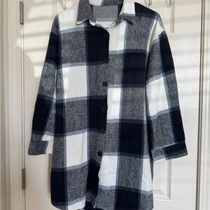Plaid Button-Up Coat